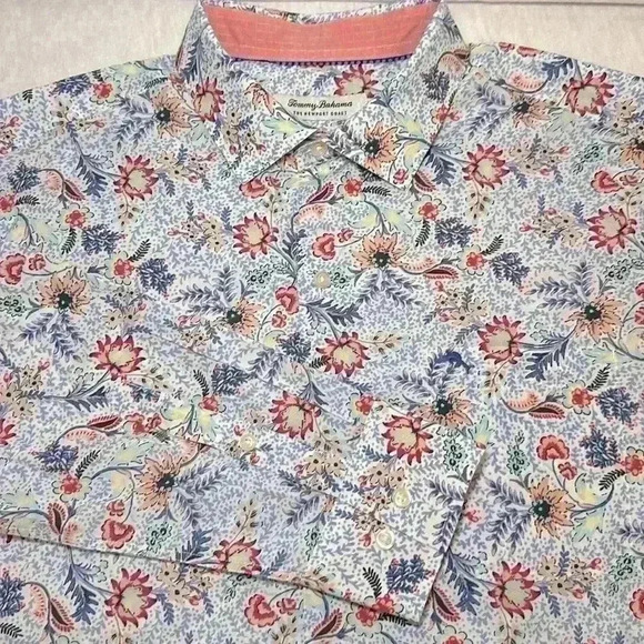 Tommy Bahama The Newport Coast Hawaiian Floral All Over Print Mens Size Large - Picture 1 of 11
